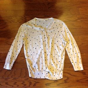 Loft 3-quarter length sleeve tan  cardigan.